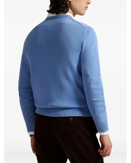 Polo Ralph Lauren Blue Polo Pony Cotton Knit Pullover for men