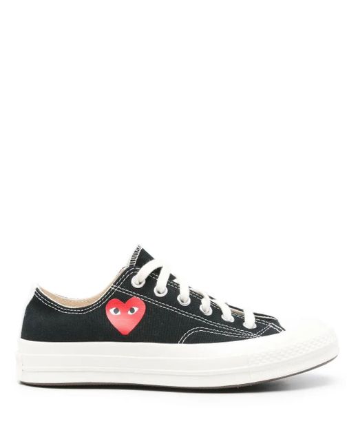 Comme des Garçons White Chuck Tailor Red Heart Low Top Sneakers for men