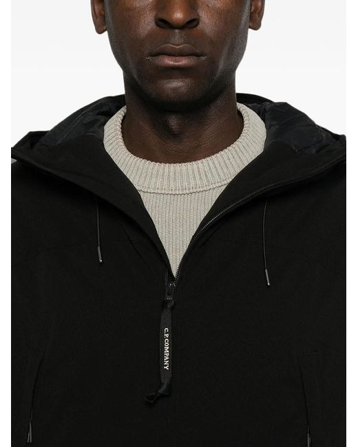 C P Company Black Bomber Jacket Pro-Tek Primaloft Lens for men
