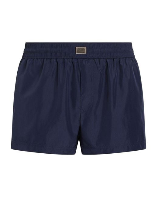 Dolce & Gabbana Blue Nylon Swim Shorts for men