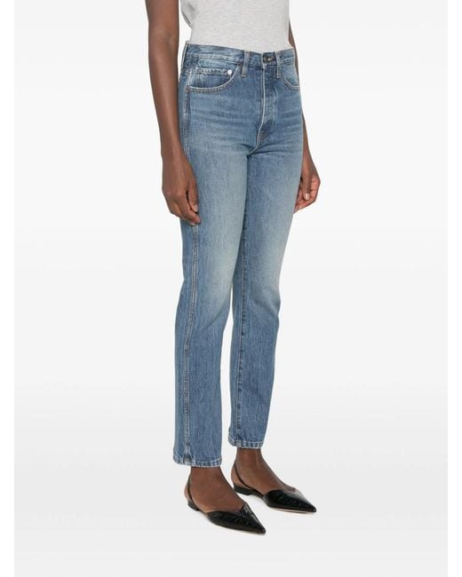 Khaite Blue Finley Mid-Rise Jeans