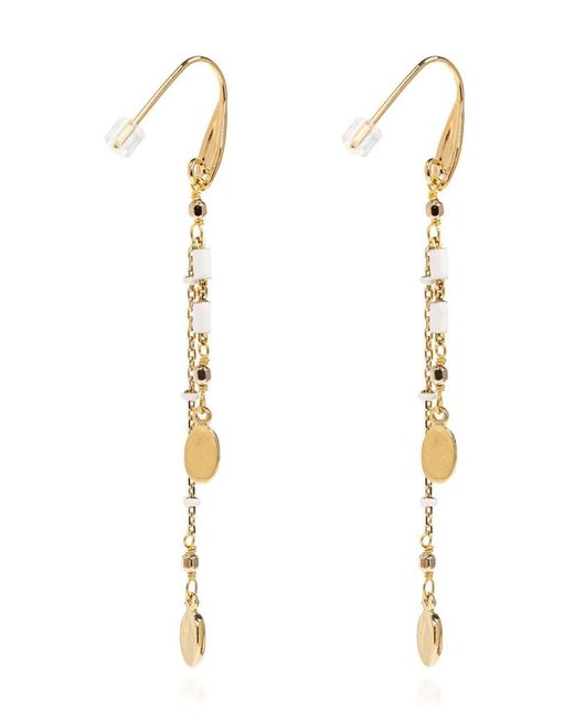 Isabel Marant White Casablanca Pendant Earrings With Tassels