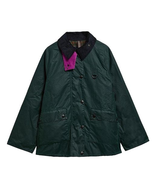 Barbour Green Paul Smith Loves : Long Waxed Spey Jacket