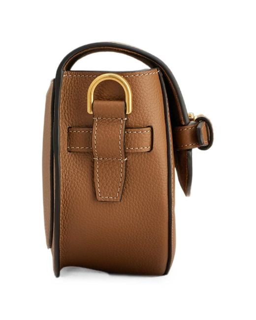 Tod's Brown Mini T Signature Leather Crossbody Bag