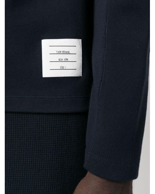 Thom Browne Blue Long Sleeves 4-bar Tee Clothing for men