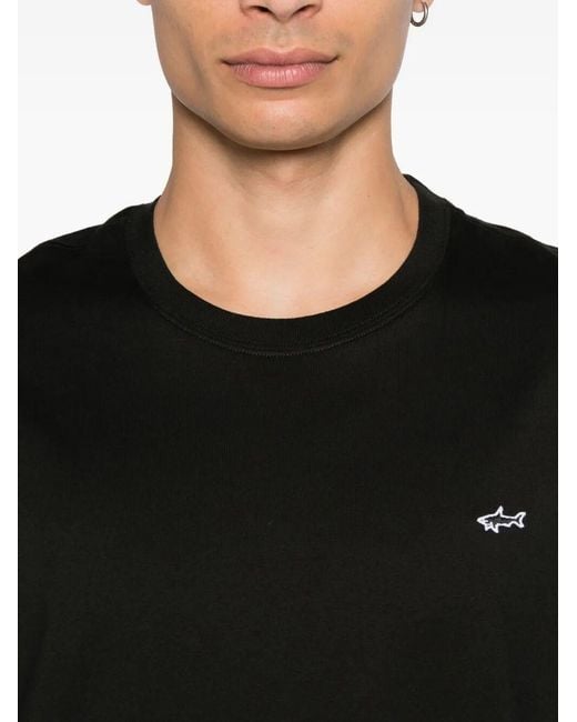 Paul & Shark Black Crewneck Logo T-Shirt for men