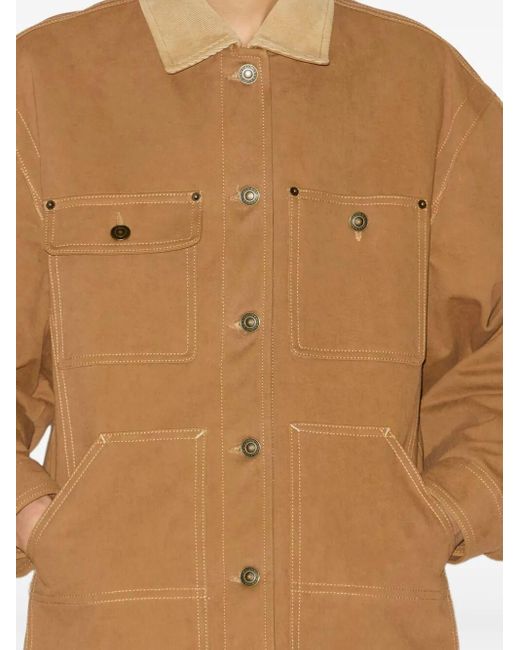 Isabel Marant Natural Ninon Cotton Workwear Jacket Clothing