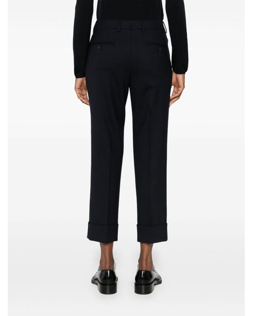 Incotex Blue Tapered Wool Trousers