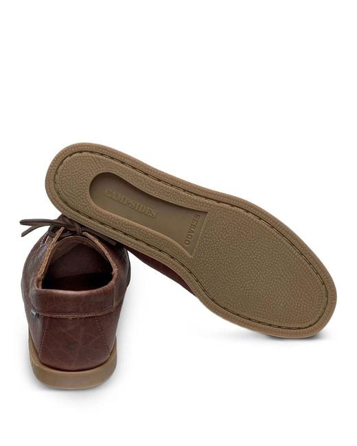 Sebago Brown Askook Artisan Momoth Leather Loafers for men