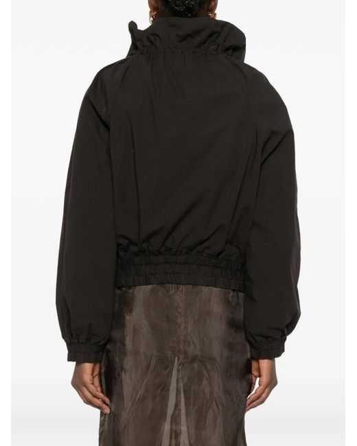 Dries Van Noten Black Cotton Blend Ruffled Jacket