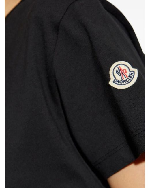 Moncler Black Embroidered Logo T-Shirt