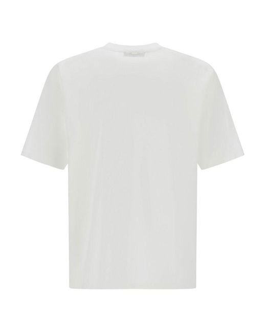 Herno White Stretch-Cotton Jersey T-Shirt With Scuba Details for men