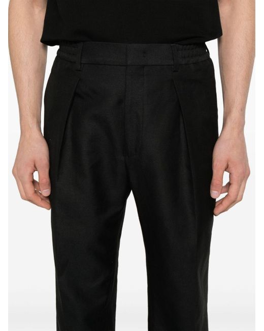 Fendi Black Pleat-Detail Trousers for men