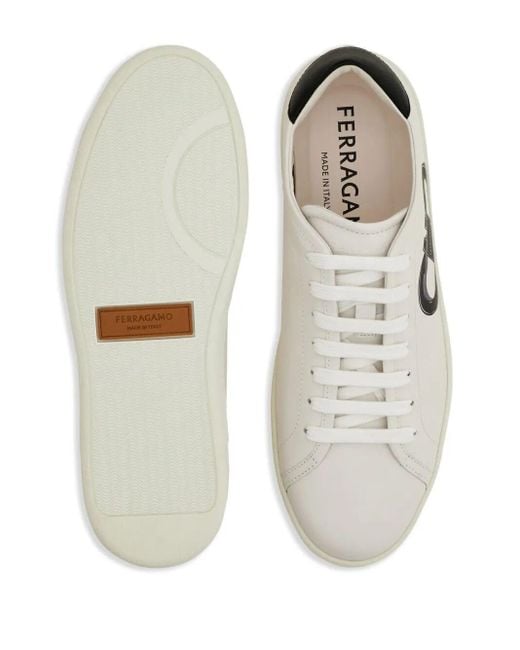 Ferragamo White Brandy 1 Sneaker Con Logo Gancino for men