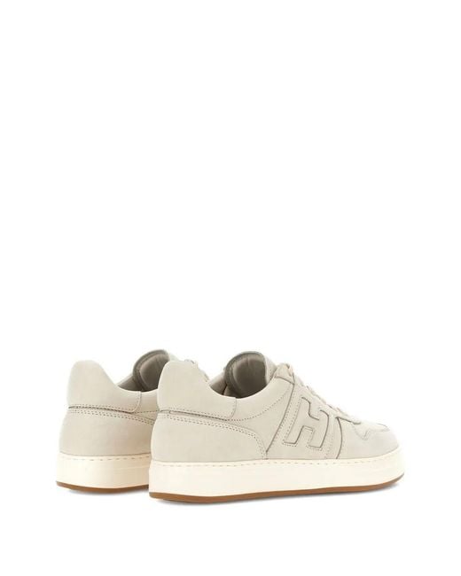 Hogan White H-Tv Nubuck Leather Sneakers for men