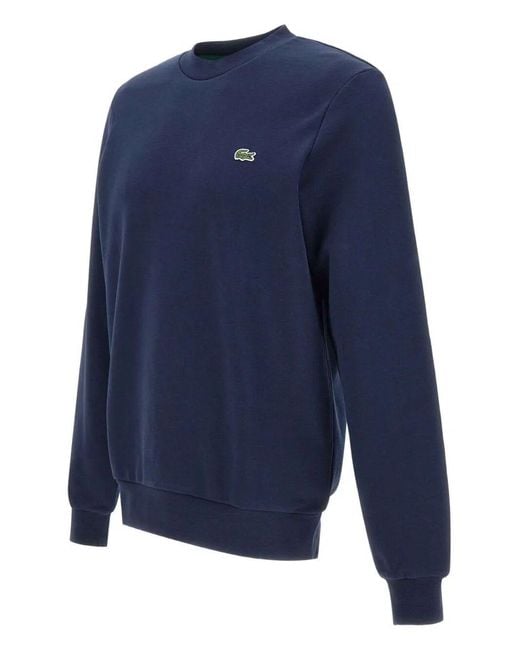 Lacoste Blue Crew Neck Sweatshirt With Logo for men