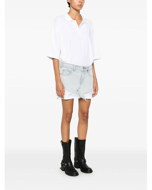 Alexander Wang White Pre-Styled Polo And Denim Dress