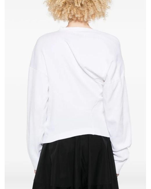 Vivienne Westwood White Ls Hebo Asymmetric Neck Top