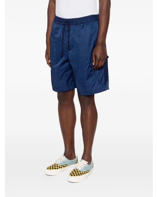KENZO Blue Logo-Patch Shorts for men