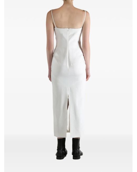 Givenchy White Sliced Crepe Cady Long Dress Clothing