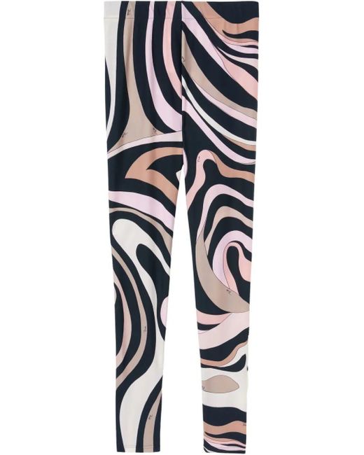 Emilio Pucci White Marmo Print Leggings