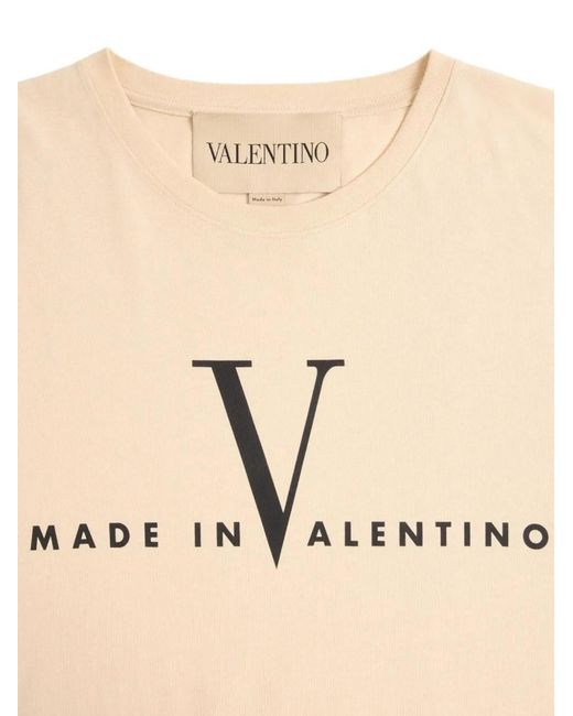 Valentino Garavani Natural Cotton T-shirt With Made In Pri for men