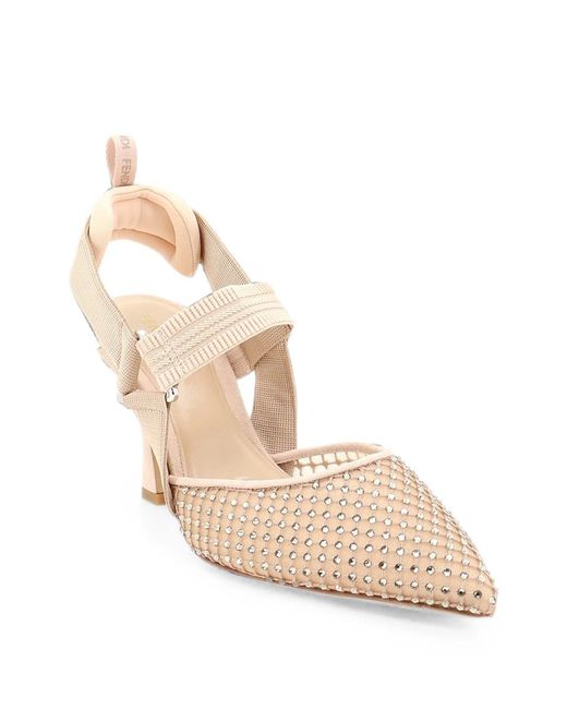 Fendi Natural Colibrì Slingback With High Heel