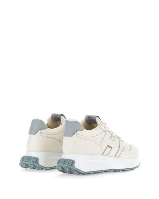 Hogan White Retro-Inspired Leather Sneakers With Memory Foam