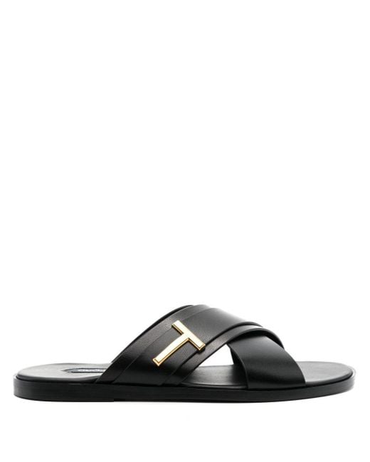 Tom Ford Black Preston Slide Sandals for men