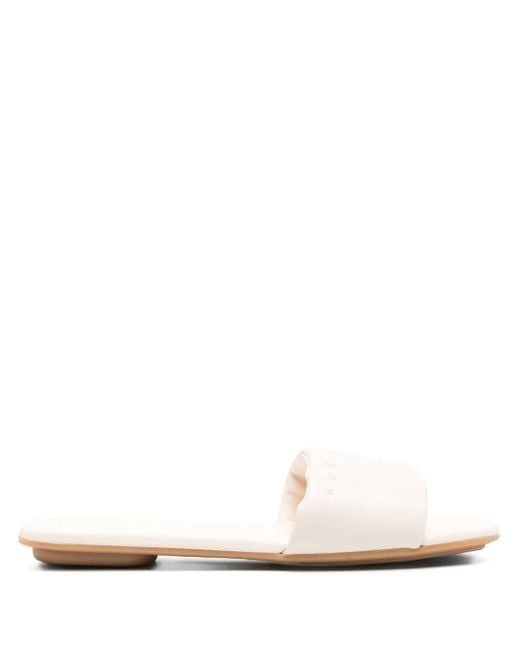 Hogan White Leather Slide Shoes