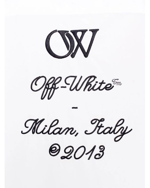 Off-White c/o Virgil Abloh White Logo-embroidered Cotton Shirt for men