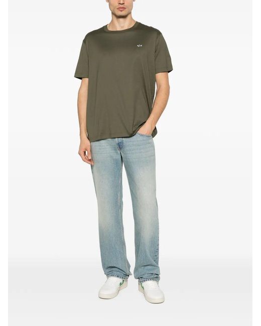 Paul & Shark Green Crew Neck T-Shirts for men