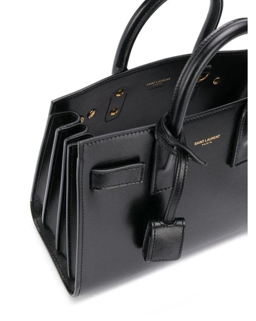 Saint Laurent Black Elegant Leather Mini Shopping Handbag