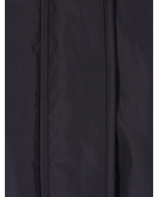 Yves Salomon Blue Down Jacket With Collar And Gloves