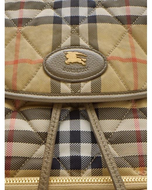Burberry Natural Horseshoe Quilted Check Backpack