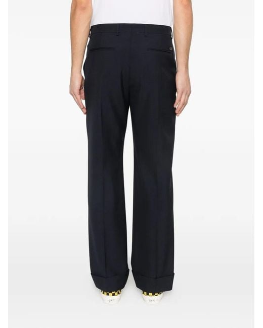 Valentino Garavani Black Wool Trouser With Cuff for men