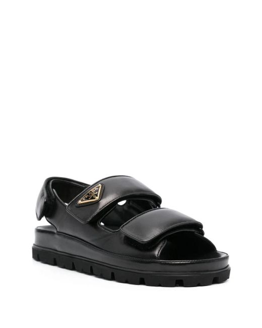 Prada Black Touch-Strap Sandals