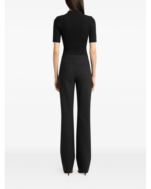 Courreges Black Solid Shirt Collar Polo