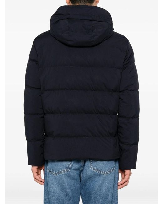 Paul & Shark Blue Down Jacket With Hood for men