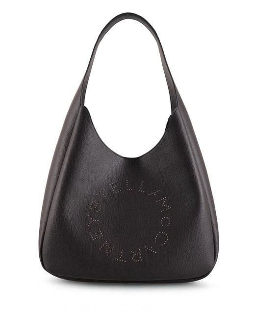 Borsa Hobo Slouchy Con Logo di Stella McCartney in Black