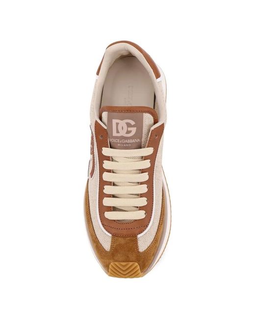 Dolce & Gabbana Brown Logo Cushion Sneakers for men