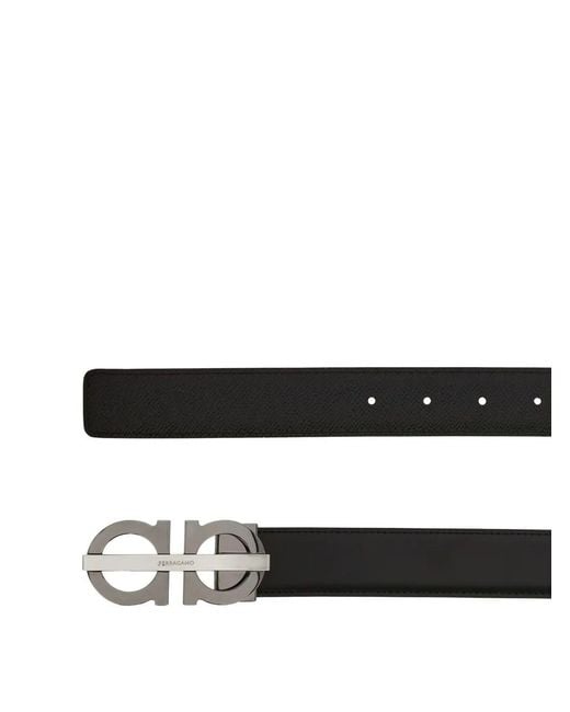 Ferragamo White Gancini Reversible Belt for men