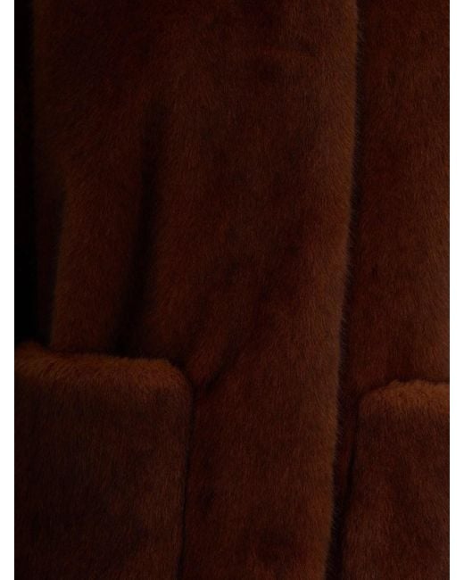 Herno Brown Short Faux Fur Coat