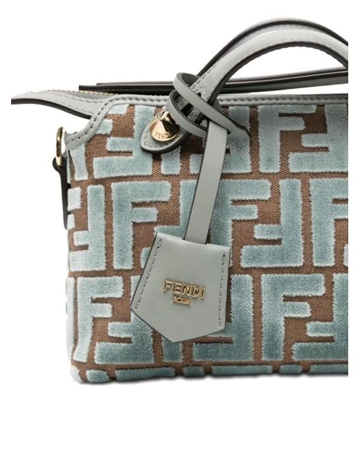 Fendi Gray By The Way Soft Mini Ff Jacquard Velvet Mini- Bags