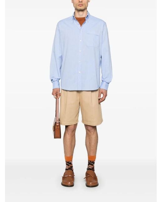 Valentino Garavani Blue 'Vlogo Signature' Long Sleeve Shirt for men