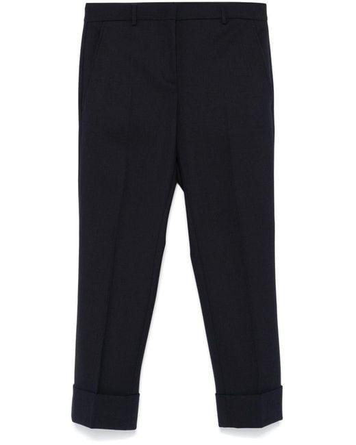 Incotex Blue Tapered Wool Trousers