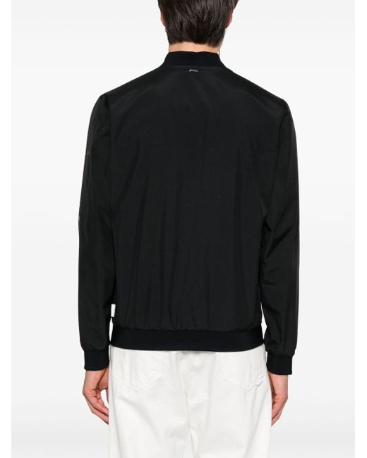 Herno Black Advanced Windstopper Bomber Raincoat For for men