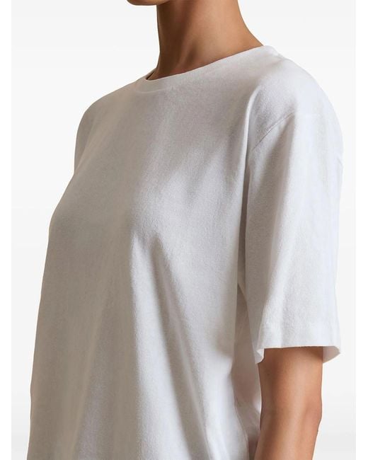 Khaite White Solid Crew Neck T-Shirt