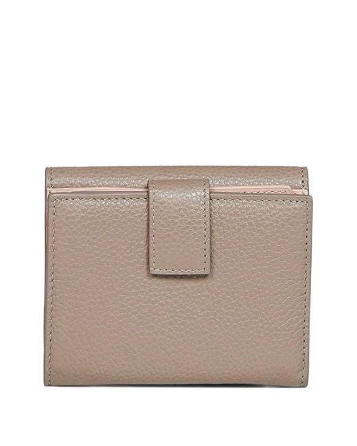Ferragamo Natural Gancini Grained Leather Compact Wallet