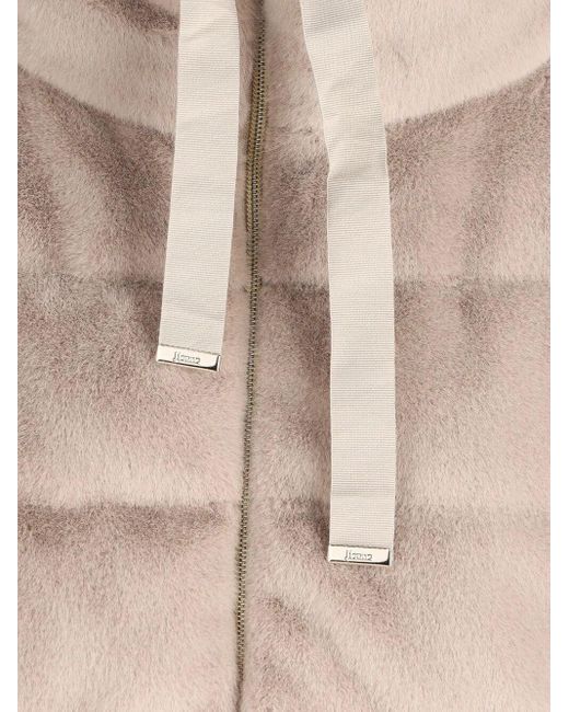 Herno Natural Faux Fur High Neck Down Jacket